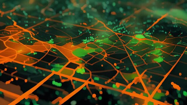 A computergenerated map shows patterns of population growth over time thanks to the assistance of AI technology in analyzing historical census records.