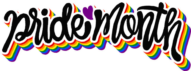 LGBT pride art on white background. template for poster, social network, banner, cards. word PRIDE for poster. LGBTQ love symbol background. Concept design.