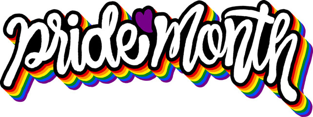 LGBT pride art on white background. template for poster, social network, banner, cards. word PRIDE for poster. LGBTQ love symbol background. Concept design.