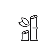 Bamboo with leaves icon. Japanese bamboo, leaf, tree, nature, garden concept. Editable icon.