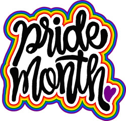 LGBT pride art on white background. template for poster, social network, banner, cards. word PRIDE for poster. LGBTQ love symbol background. Concept design.