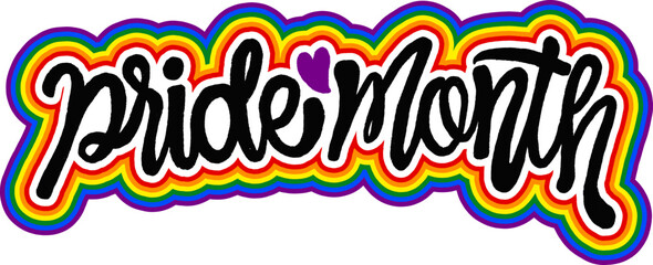 LGBT pride art on white background. template for poster, social network, banner, cards. word PRIDE for poster. LGBTQ love symbol background. Concept design.