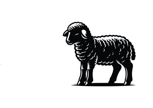 recommend clip art: Lamb Animal black silhouette vector with white color background