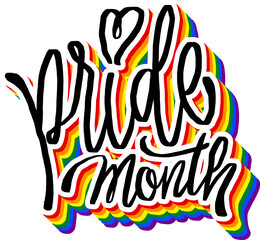 LGBT pride art on white background. template for poster, social network, banner, cards. word PRIDE for poster. LGBTQ love symbol background. Concept design.