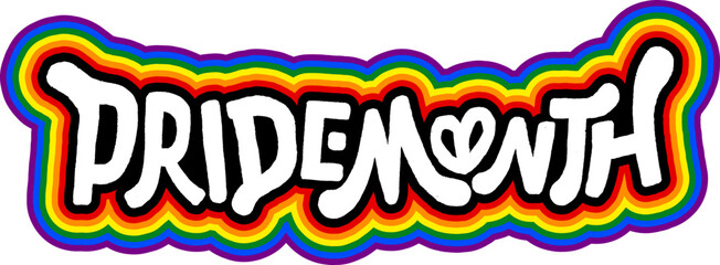 LGBT pride art on white background. template for poster, social network, banner, cards. word PRIDE for poster. LGBTQ love symbol background. Concept design.