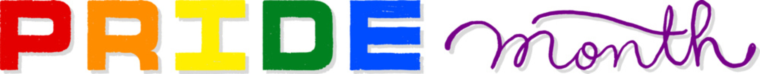 LGBT pride art on white background. template for poster, social network, banner, cards. word PRIDE for poster. LGBTQ love symbol background. Concept design.