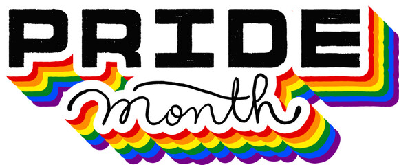 LGBT pride art on white background. template for poster, social network, banner, cards. word PRIDE for poster. LGBTQ love symbol background. Concept design.