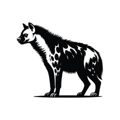 Hyena Animal black silhouette vector with white color background