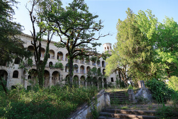 Naklejka premium The abandoned sanatorium in the city of Tskaltubo Georgia