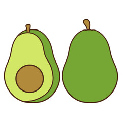 set of avocado fruit