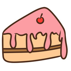 strawberry cake with cherry