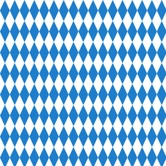 Seamless geometric pattern for fabric and textile. Blue rhombus on a white background. Vector flat illustration. Print for a gift bag. Ornament for packaging and wrapping paper. Oktoberfest.