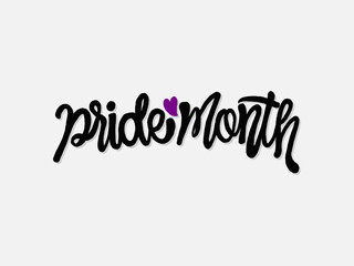 LGBT pride art on white background. template for poster, social network, banner, cards. word PRIDE for poster. LGBTQ love symbol background. Concept design.