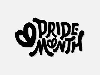 Obraz premium LGBT pride art on white background. template for poster, social network, banner, cards. word PRIDE for poster. LGBTQ love symbol background. Concept design.