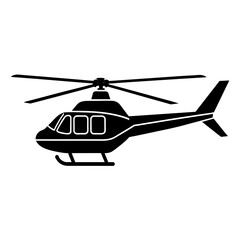 Helicopter icon vector silhouette Illustration on white background
