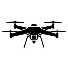 Generic Unmanned aerial vehicle vector silhouette on white background