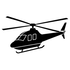 Helicopter icon vector silhouette Illustration on white background
