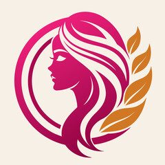 Beauty salon logo design silhouette vector art illustration