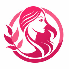 Beauty salon logo design silhouette vector art illustration
