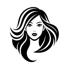 Beauty salon logo design silhouette vector art illustration
