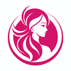 Beauty salon logo design silhouette vector art illustration