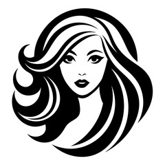 Beauty salon logo design silhouette vector art illustration