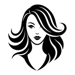 Beauty salon logo design silhouette vector art illustration