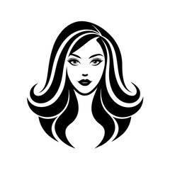 Beauty salon logo design silhouette vector art illustration