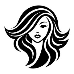 Beauty salon logo design silhouette vector art illustration