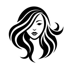 Beauty salon logo design silhouette vector art illustration