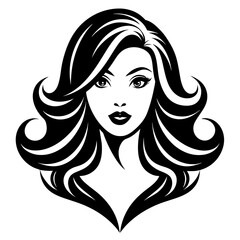 Beauty salon logo design silhouette vector art illustration