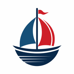 A minimalist Boat Logo vector art illustration