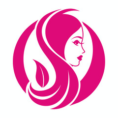 Beauty salon logo design silhouette vector art illustration