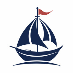 A minimalist Boat Logo vector art illustration