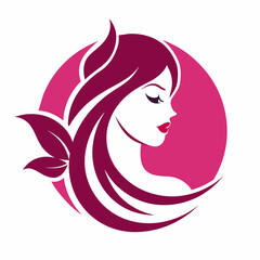 Beauty salon logo design silhouette vector art illustration