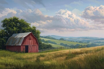 Obraz premium barn in the mountains