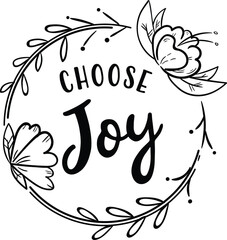 Choose Joy: Inspirational Christian Quote Vector Design