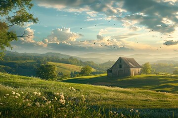 landscape with church