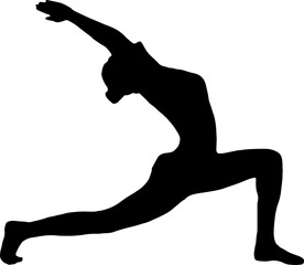 Slim sportive young woman doing yoga & fitness exercises,  Healthy lifestyle. for t-shirt graphics, icons, logo, web, posters, print, isolated on transparent background, silhouette of a women PNG