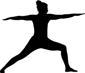 Slim sportive young woman doing yoga & fitness exercises,  Healthy lifestyle. for t-shirt graphics, icons, logo, web, posters, print, isolated on transparent background, silhouette of a women PNG