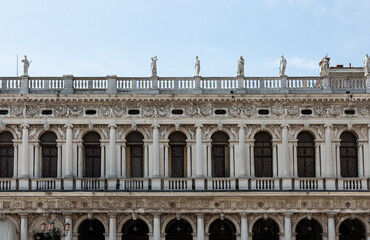 View to the library on  San Marco basilica in Venice