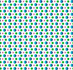 Seamless texture in the form of an abstract pattern of multi-colored circles on a white background