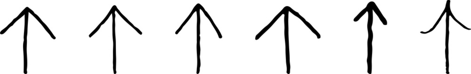 シンプルな手書きの矢印のセット03