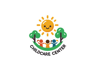 kids logo template, child care center, daycare logo, education logo, care logo
