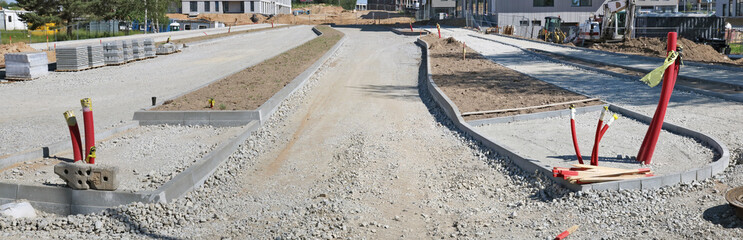 Construction of a road to a new residential area