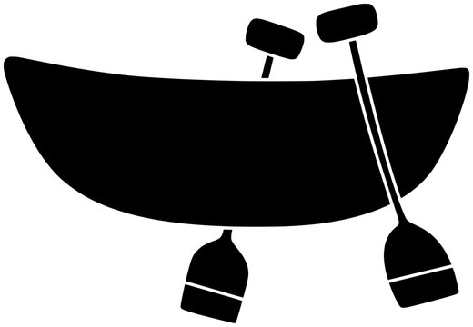 black boat with oars clip art preview