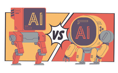 ai vs ai fight competition between two artificial intelligence versus other competition in technology