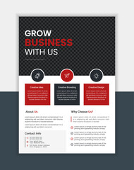 Creative corporate business flyer template, Corporate Business flyer template, Flyer Template Geometric shape used for business poster layout, business flyer template with minimalist layout Red Accent