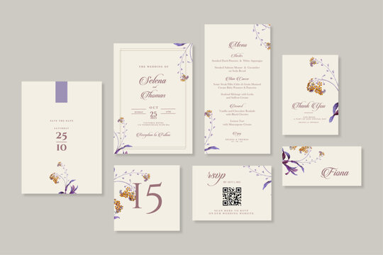 Floral Wedding Invitation Set