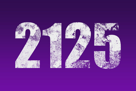 flat white grunge number of 2125 on purple background.	